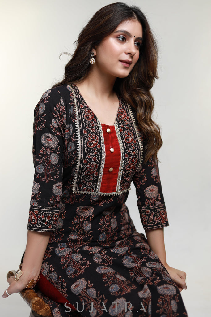 Maroon Cotton Silk Pant