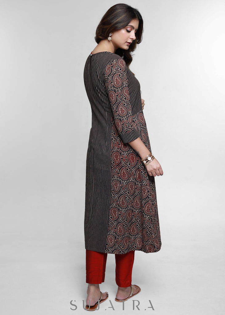 Maroon Cotton Silk Pant