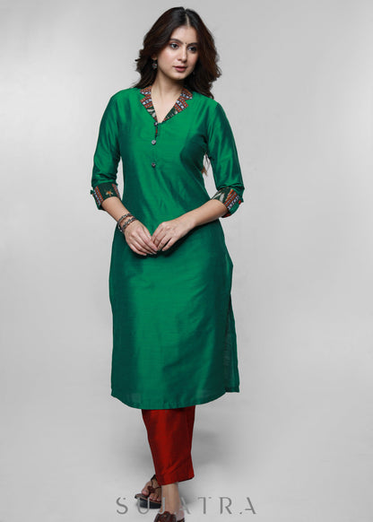 Maroon Cotton Silk Pant