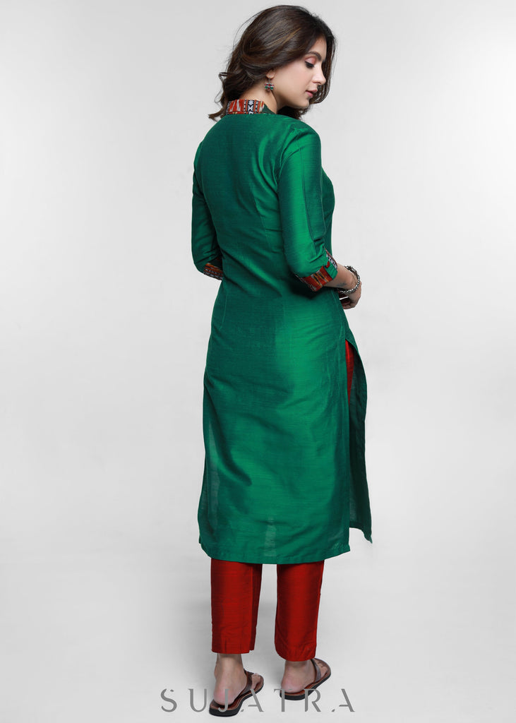Maroon Cotton Silk Pant