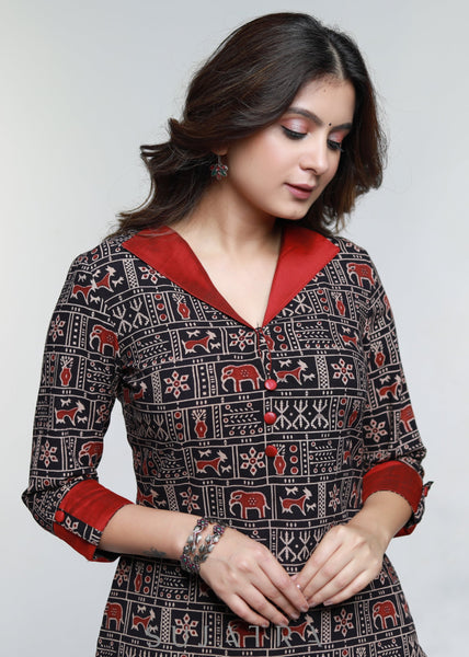 Maroon Cotton Silk Pant
