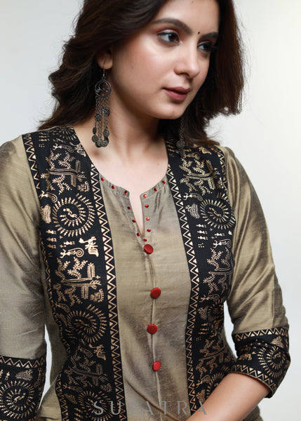 Black Cotton Silk Pant