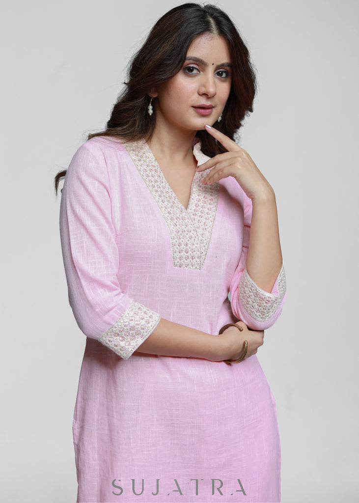 Buy Blue Cotton Silk Chanderi High Neck Embroidered Kurta Set For Women by  Payal Jain Online at Aza Fashions.