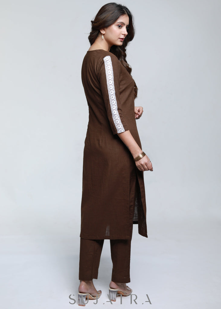 Brown Cotton Pant