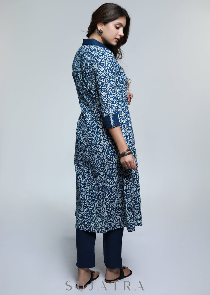 Blue Cotton Pant