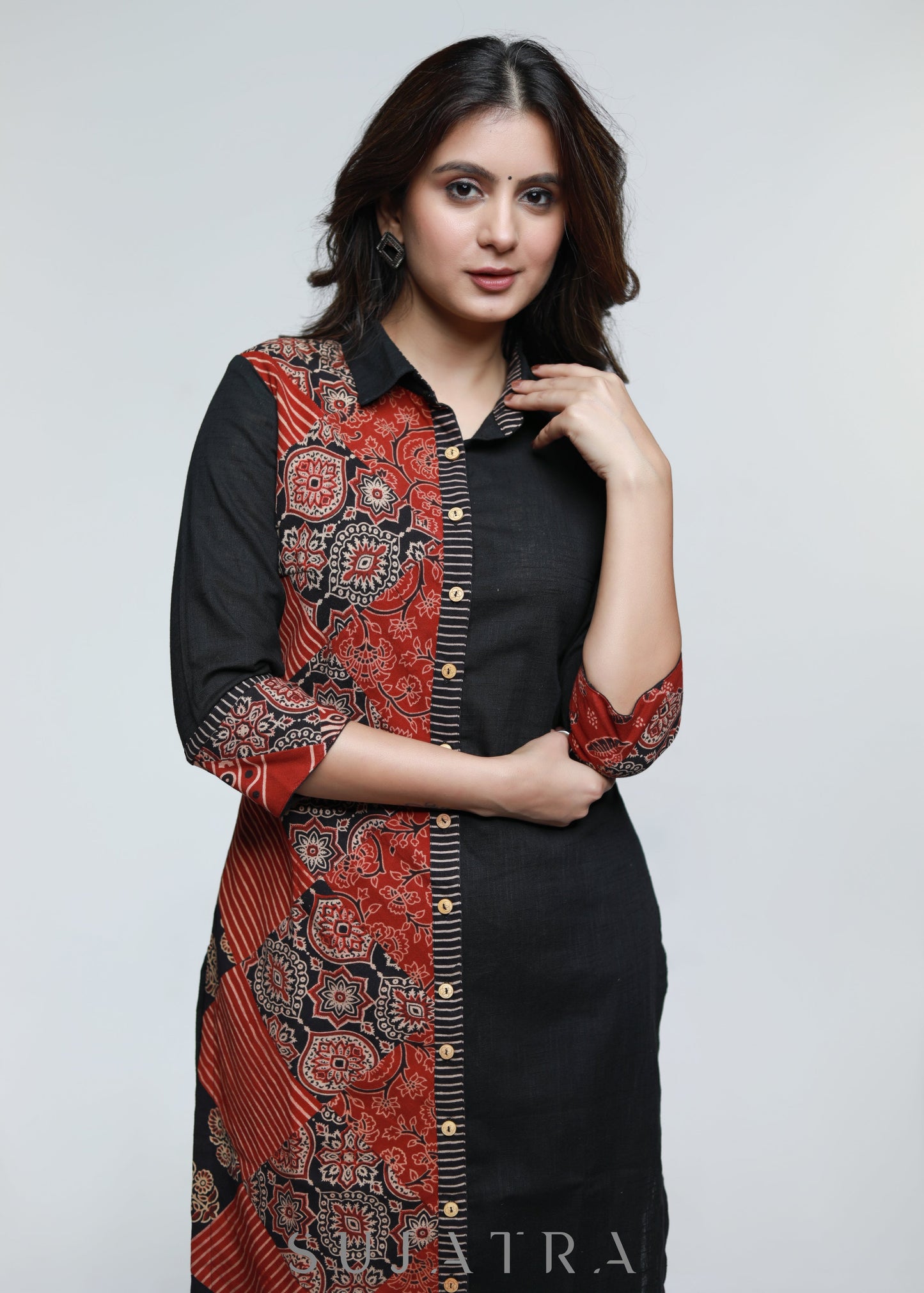 Black Cotton Silk Pant