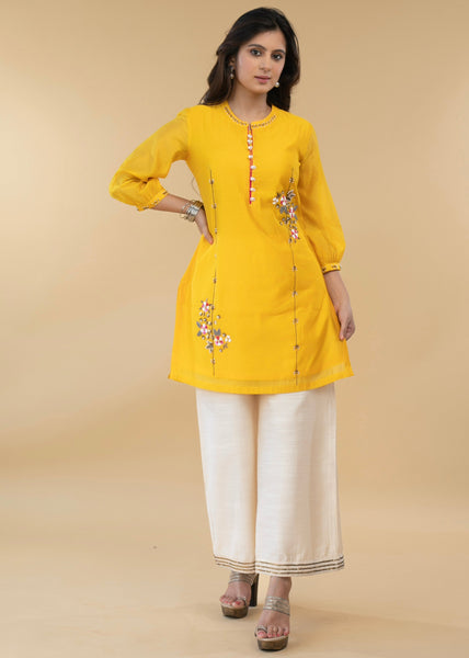 Cream Cotton Silk Pant