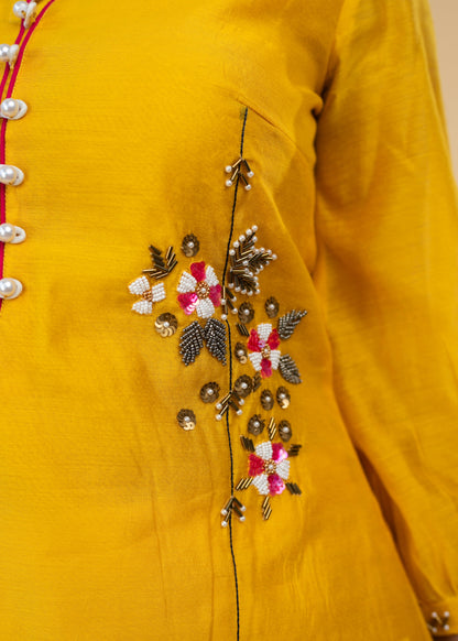 Cream Cotton Silk Pant
