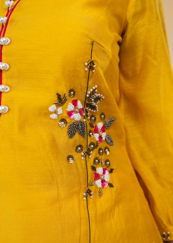 Cream Cotton Silk Pant