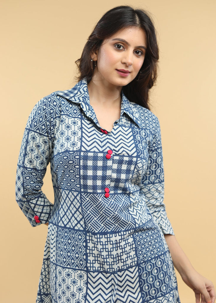 Indigo Co-Ord Set Tunic - Pant Optional