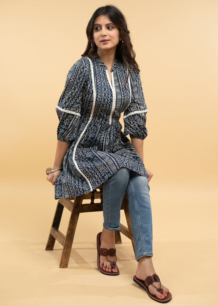 Casual Viscos Printed A-Line Tunic