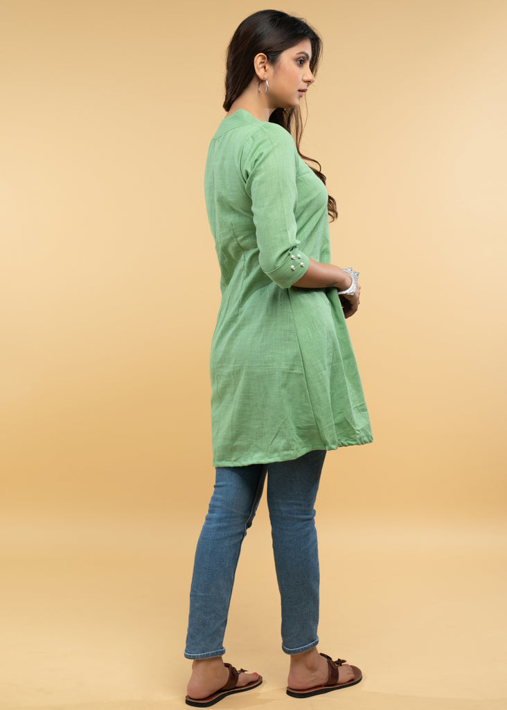 Pista Cotton Pearl Embellished Tunic - Pant Optional