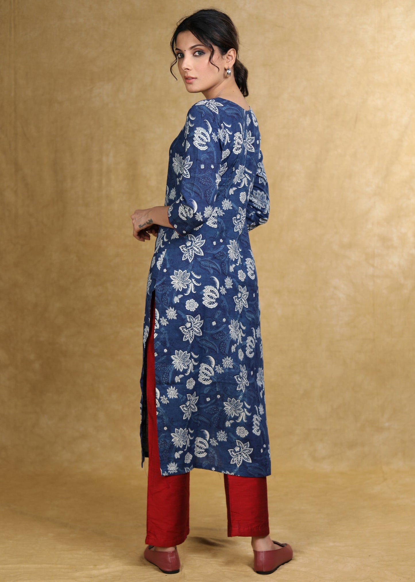 Maroon Cotton Silk Pant