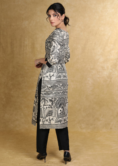 Evergreen Casual Madhubani Straight Cut Kurta