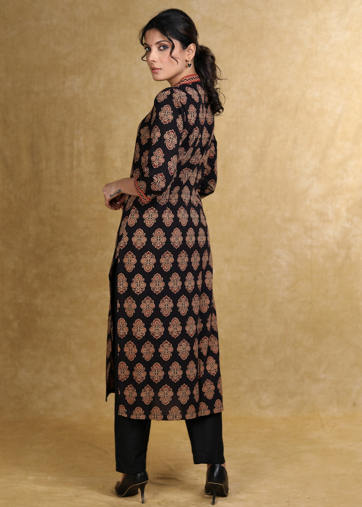 Black Cotton Silk Pant