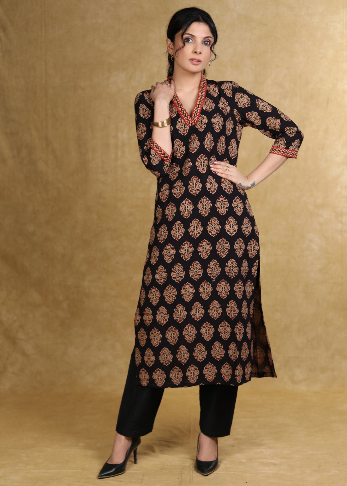 Black Cotton Silk Pant
