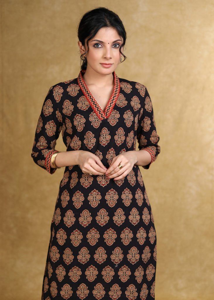Black Cotton Silk Pant