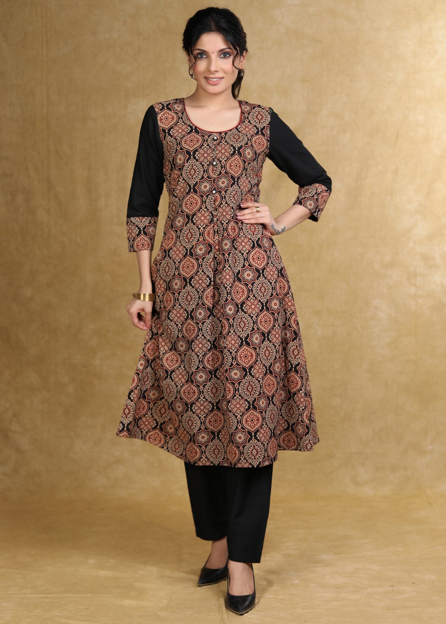 Black Cotton Silk Pant