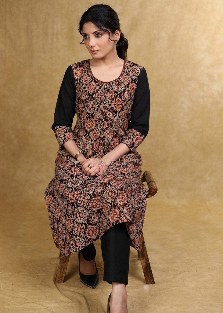 Black Cotton Silk Pant
