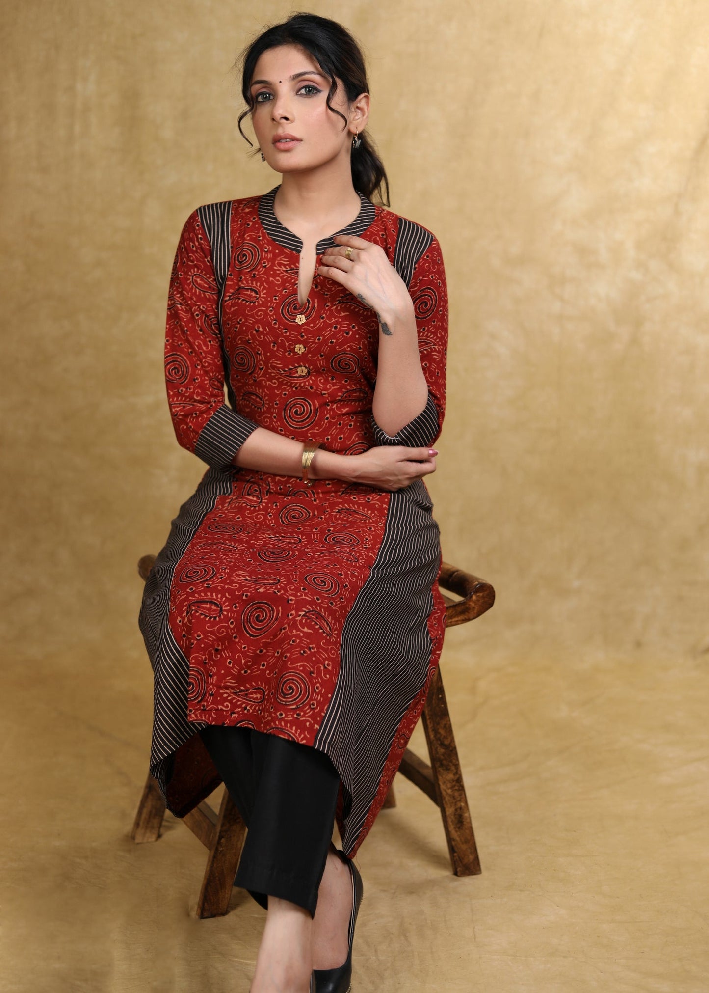Black Cotton Silk Pant
