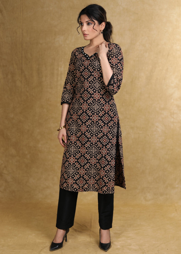 Black Cotton Silk Pant