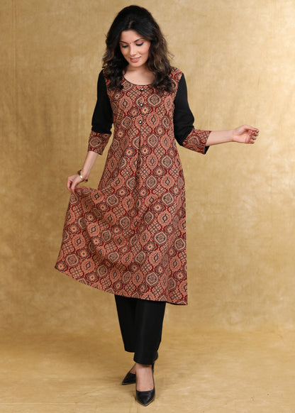 Black Cotton Silk Pant