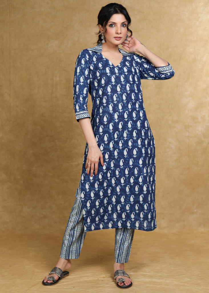 Blue Cotton Pant