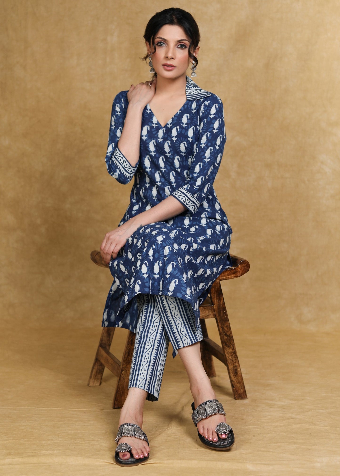 Blue Cotton Pant
