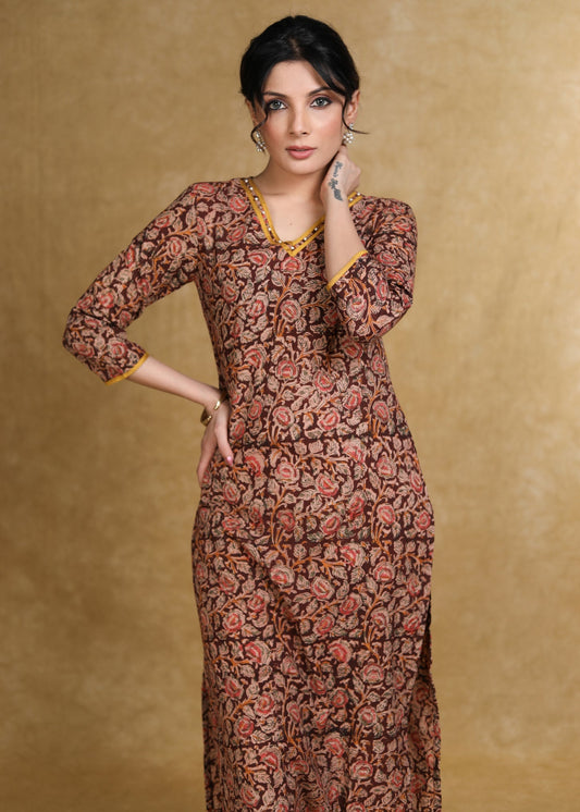 Mustard Cotton Silk Pant