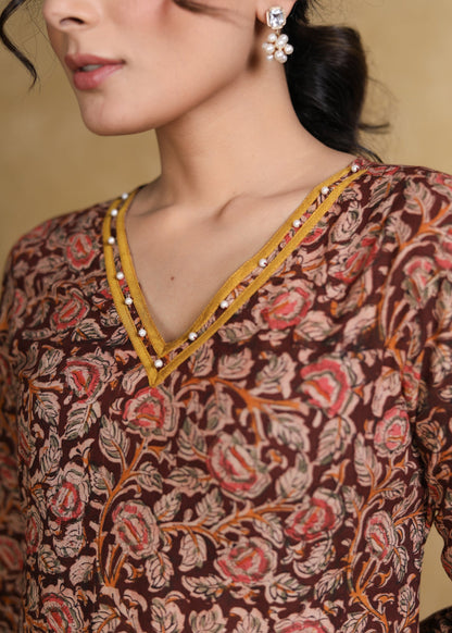 Mustard Cotton Silk Pant