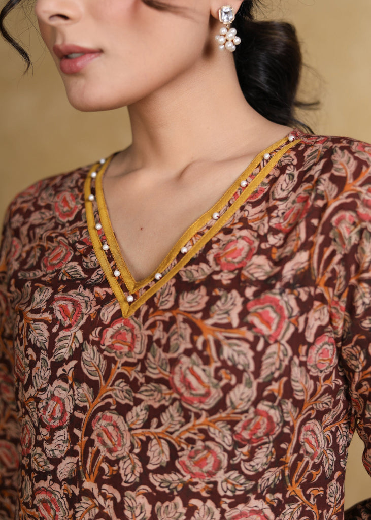 Mustard Cotton Silk Pant