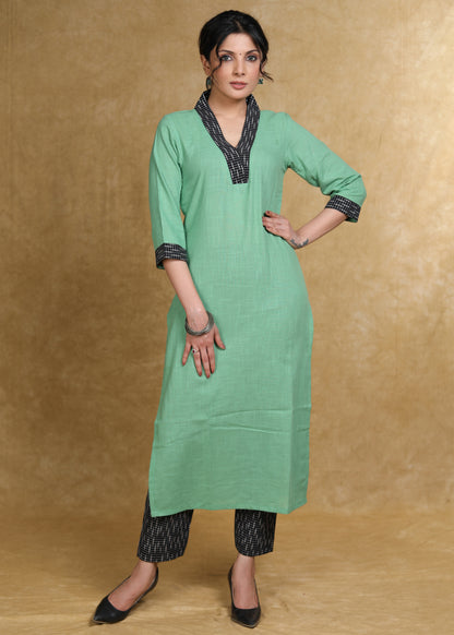 Smart Cotton V Neck Straight Cut Kurta