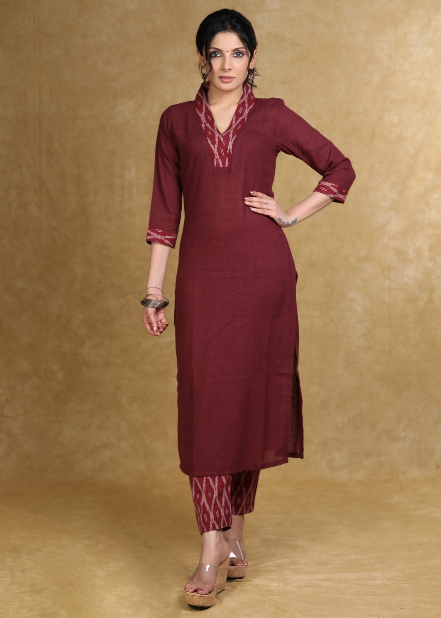 Maroon Cotton Pant