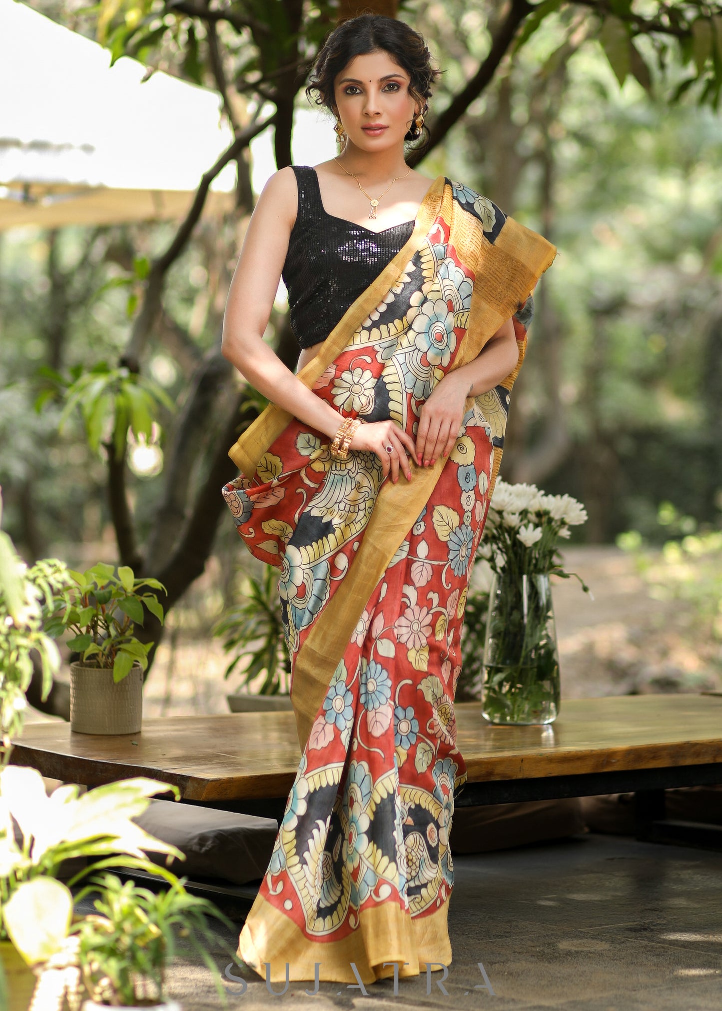 Beautiful Pure Silk Kalamkari Handpainted Saree