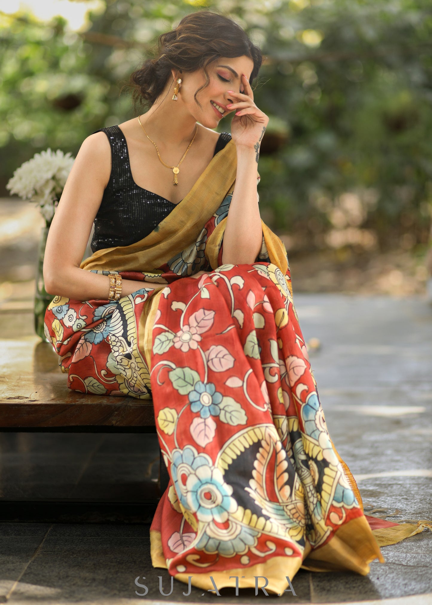 Beautiful Pure Silk Kalamkari Handpainted Saree