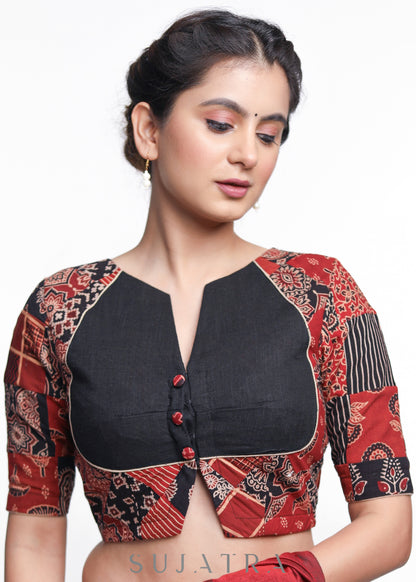 Smart Ajrakh Patch Work Blouse