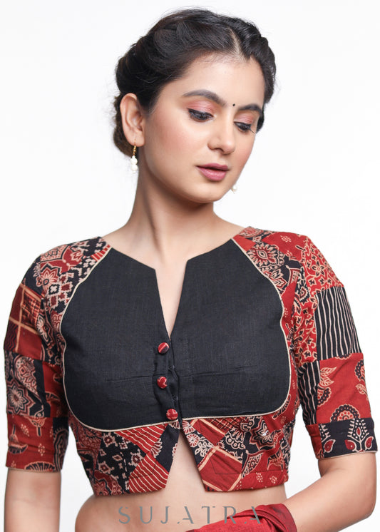 Smart Ajrakh Patch Work Blouse