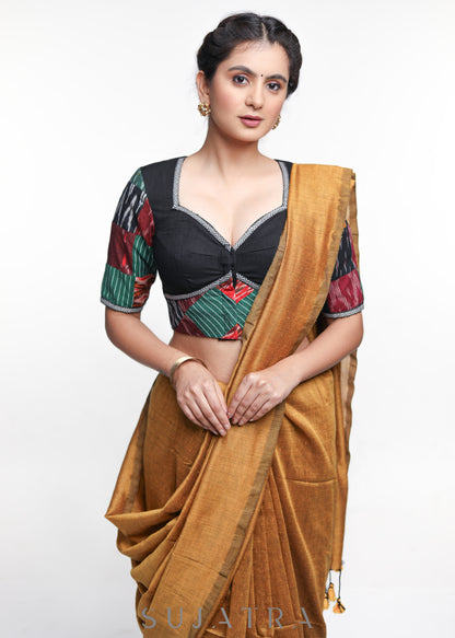 Cotton Ikkat Patch Work Blouse