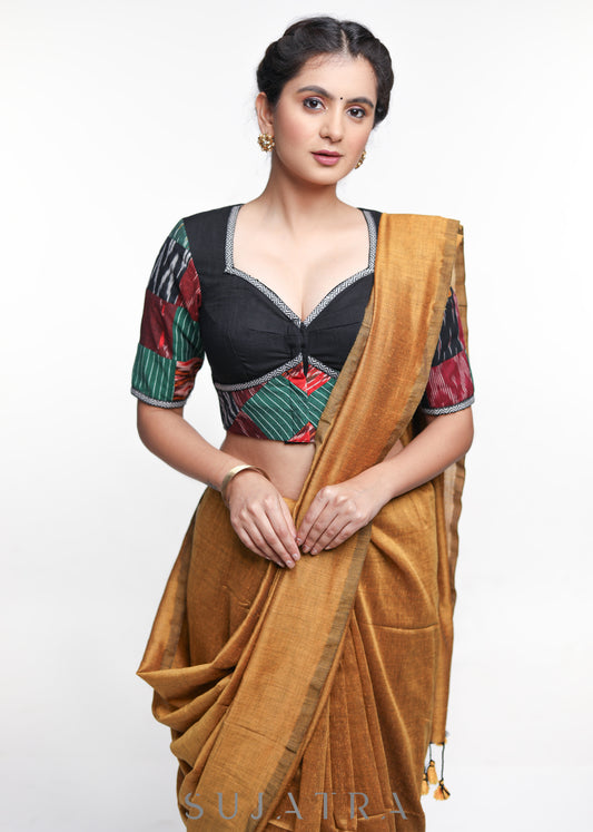 Cotton Ikkat Patch Work Blouse