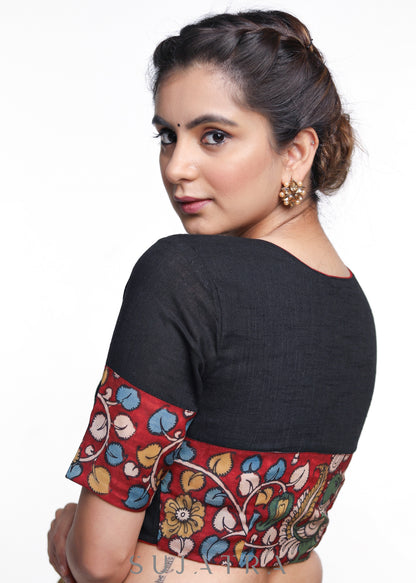 Black Cotton Kalamkari Blouse
