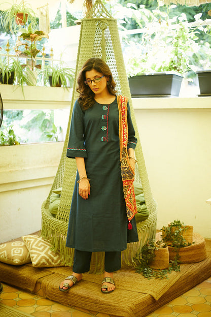 Blue Cotton Pant