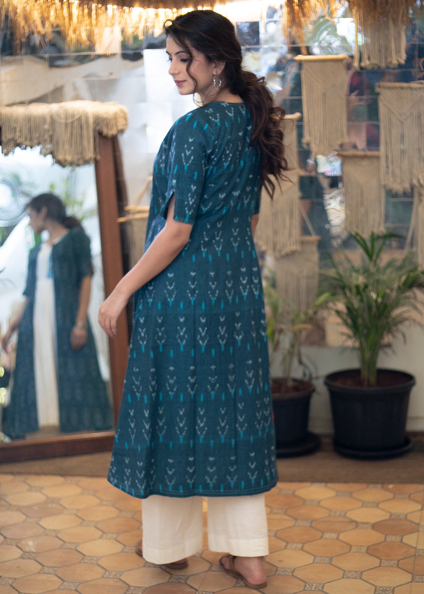 Classy Embroidered Off - White Kurta