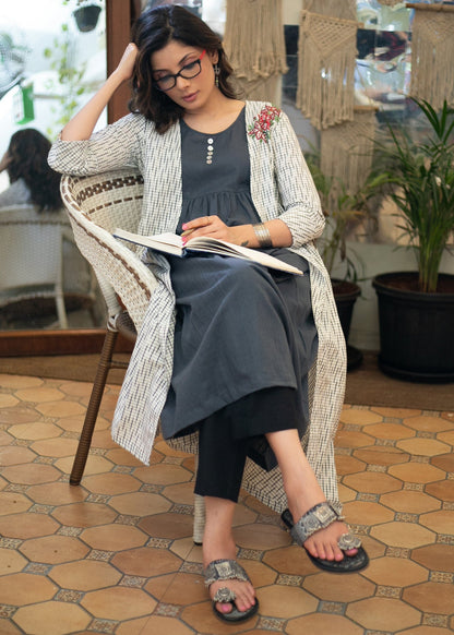 Smart Embroidered Ikat Jacket