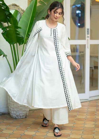 Long Embroidered Chanderi Shrug
