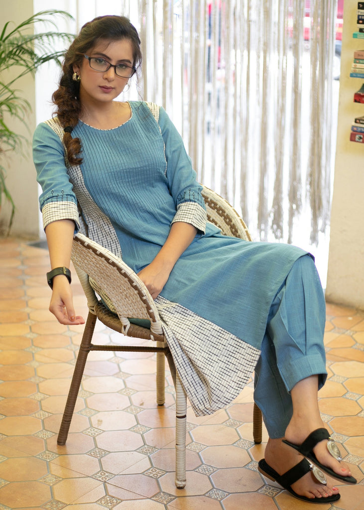 Powder Blue Cotton Pant