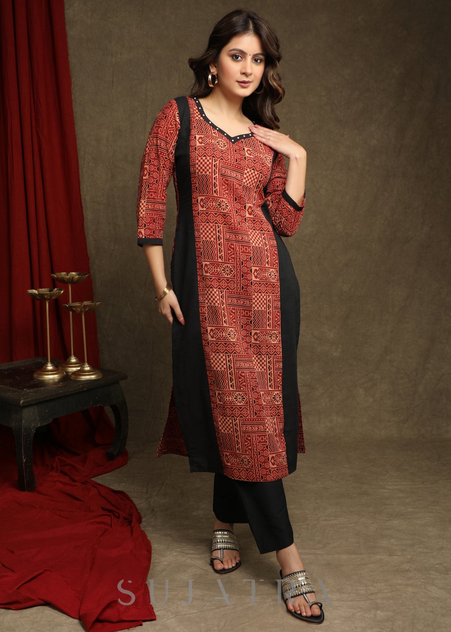 Black Cotton Silk Pant