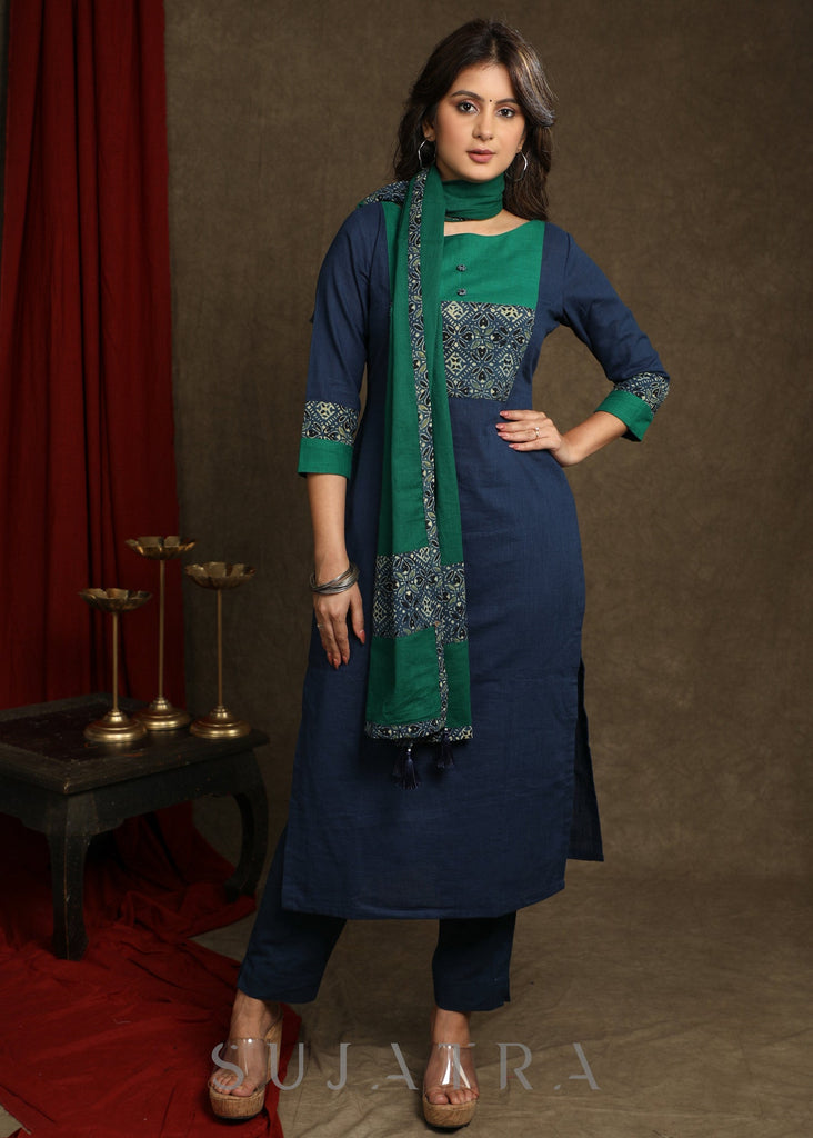 Blue Cotton Pant