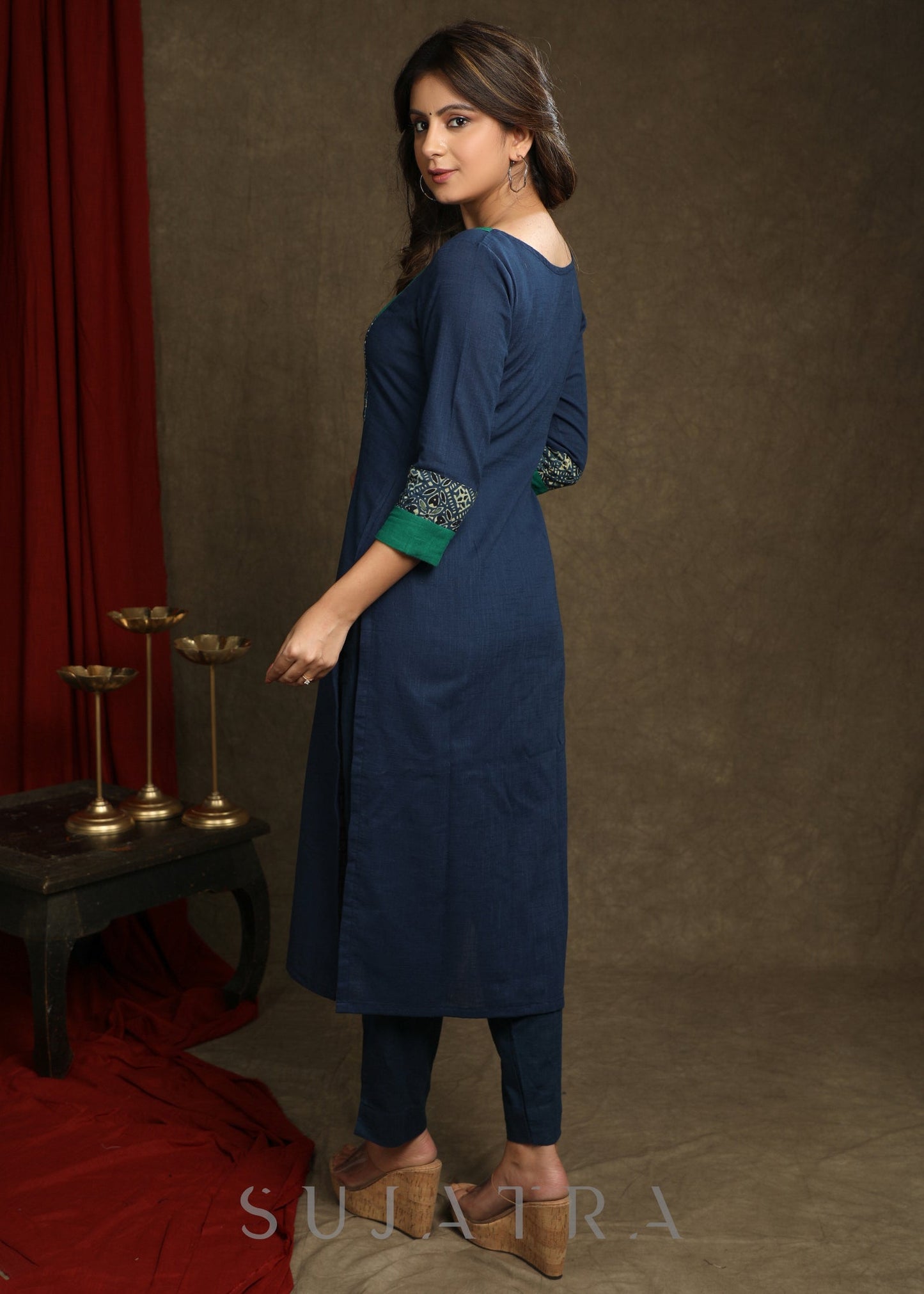 Blue Cotton Pant