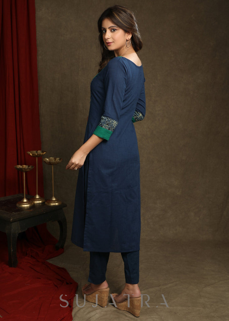 Blue Cotton Pant