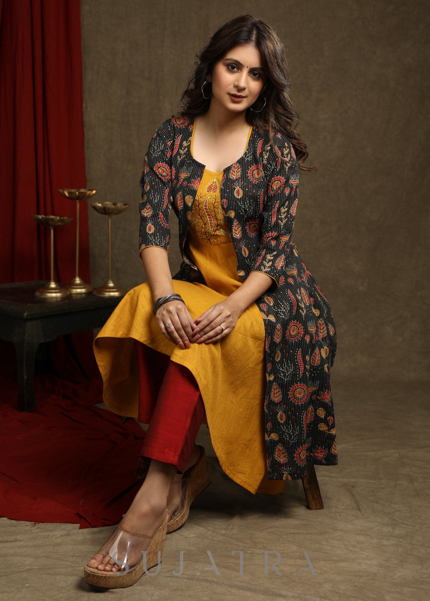 Embroidered cotton kurti
